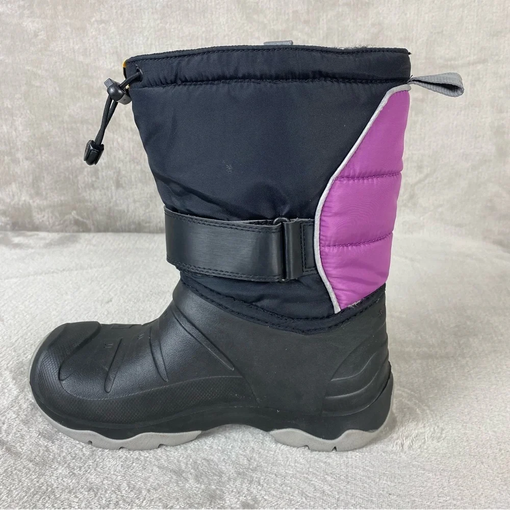 Keen Lumi II Kids Youth Snow Boot Size 4 Black Purple Waterproof Insulated Rain